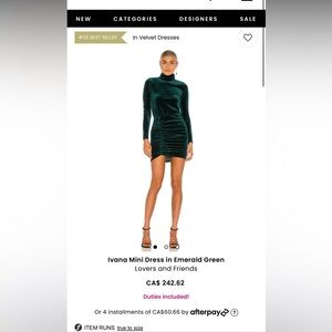 Brand new Lovers and Friends Ivana Mini Dress from Revolve.